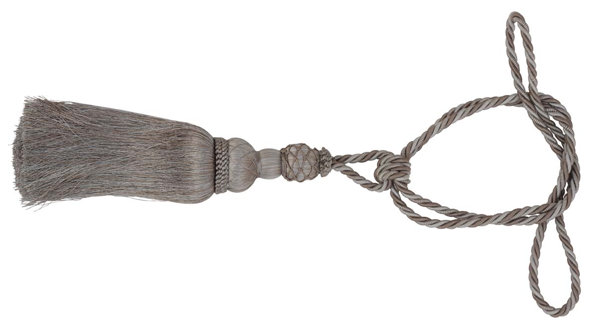 Curtain Tie Backs with Tassels - Silver-Gray Color Rayon Cord-Style Drapery Holdbacks - Home Decor Furnishings & Supplies - Buy in Bulk Wholesale